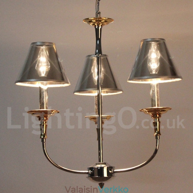 3 Kevyt moderni nykyaikainen kromi kynttilätyylinen kattokruunu