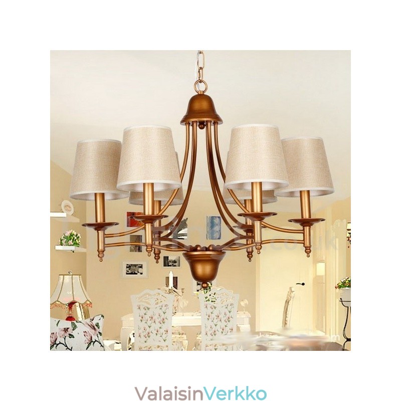 6 Kevyt maalaismainen retro välimerellinen kynttilätyylinen kattokruunu