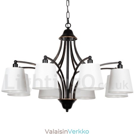 8 Vaalea maalaismainen retro nykyaikainen kynttilätyylinen kattokruunu 8 Vaalea maalaismainen retro nykyaikainen kynttilätyylinen kattokruunu