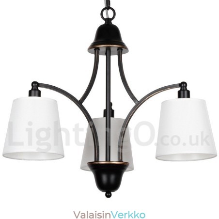 3 kevyt maalaismainen retro nykyaikainen kynttilätyylinen kattokruunu