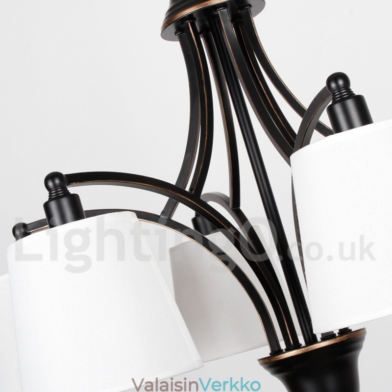 3 kevyt maalaismainen retro nykyaikainen kynttilätyylinen kattokruunu