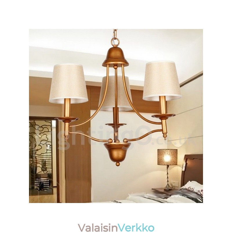 3 kevyt maalaismainen retro välimerellinen kynttilätyylinen kattokruunu