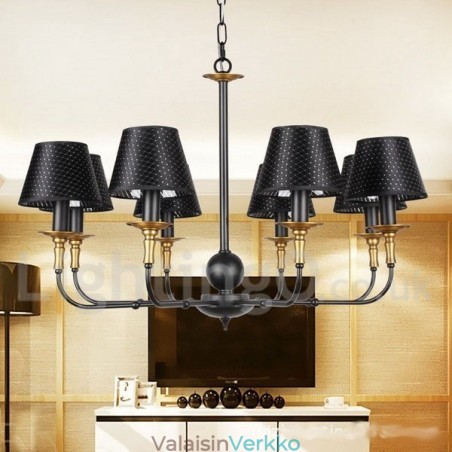 8 Kevyt Retro Rustic kynttilätyylinen kattokruunu