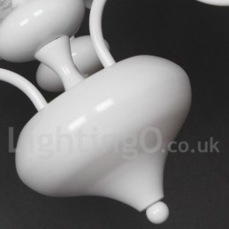 3 Vaalea moderni nykyaikainen ontto valkoinen kynttilätyylinen kattokruunu