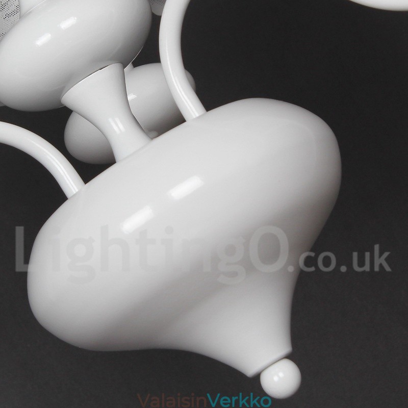 3 Vaalea moderni nykyaikainen ontto valkoinen kynttilätyylinen kattokruunu