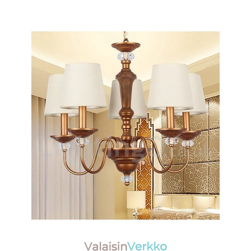 5 Vaalea maalaismainen musta retro kynttilätyylinen kattokruunu