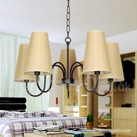 5 Kevyt Retro nykyaikainen kynttilätyylinen kattokruunu 5 Kevyt Retro nykyaikainen kynttilätyylinen kattokruunu