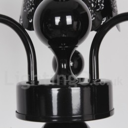 3 Vaalea moderni nykyaikainen ontto musta kynttilätyylinen kattokruunu