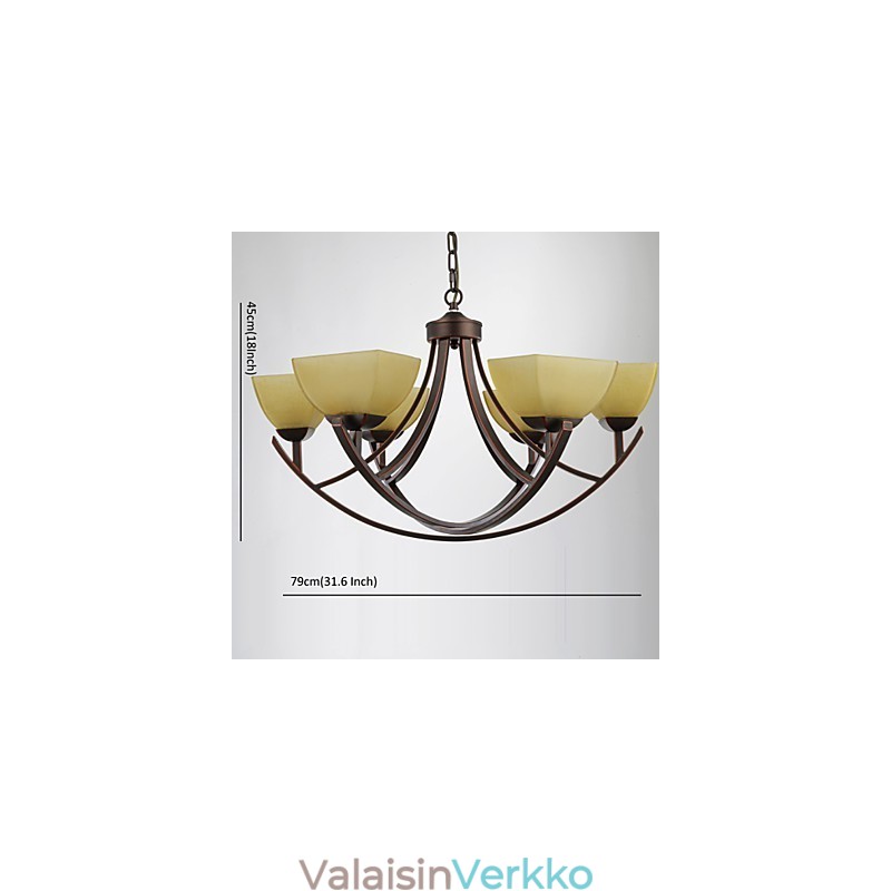 Kattokruunu 6 valoa Perinteinen Classic Vintage Metal
