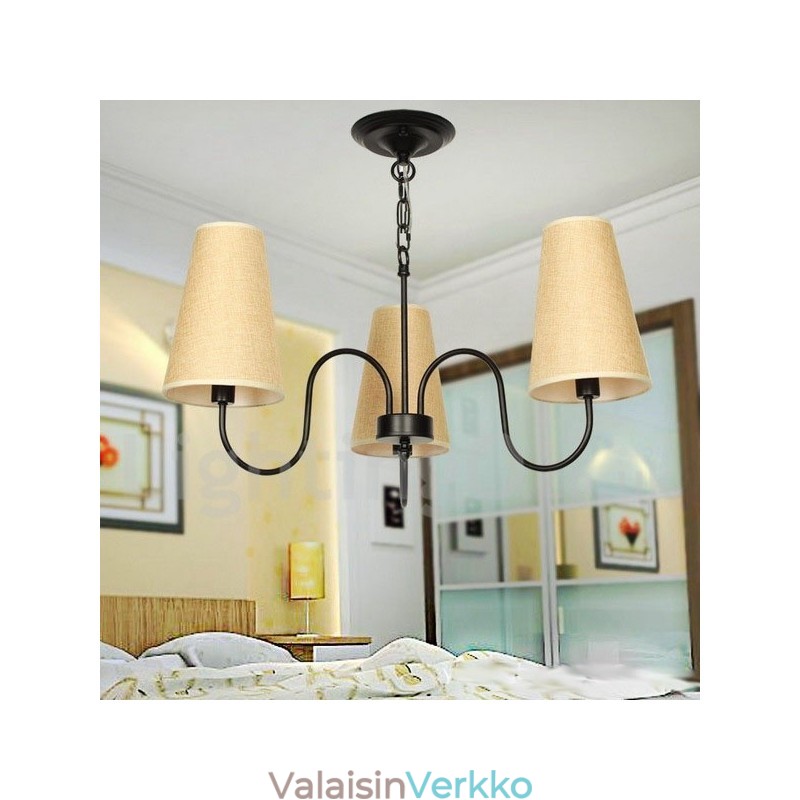 3 Kevyt Retro Välimeren kynttilätyylinen kattokruunu