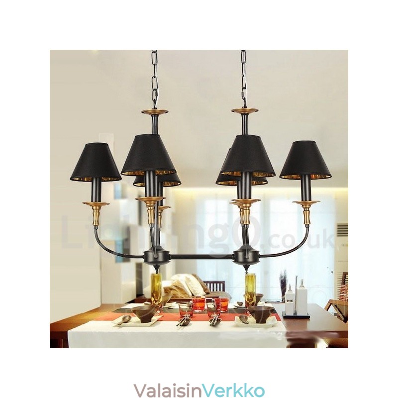 6 Kevyt retro nykyaikainen kynttilätyylinen kattokruunu