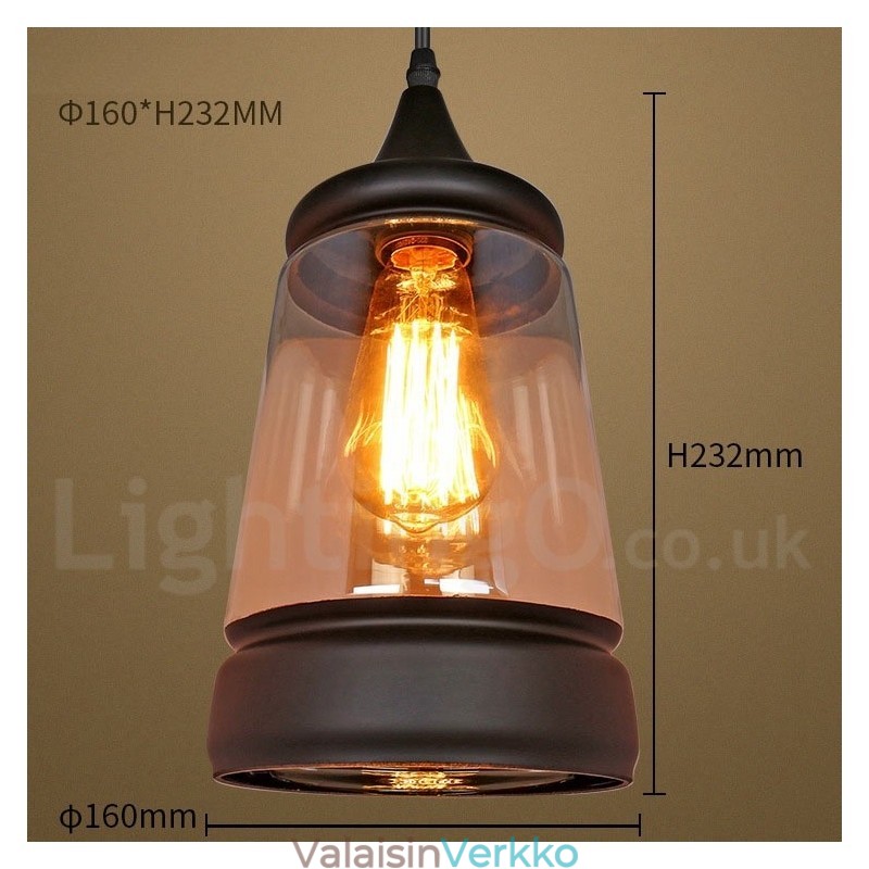 Eurooppalainen Retro Lounge lasiriippuvalaisin