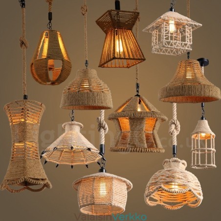 1 Light Rustic Lodge Pendant Light Cafe Hamp Rope -riippuvalaisin 1 Light Rustic Lodge Pendant Light Cafe Hamp Rope -riippuvalaisin