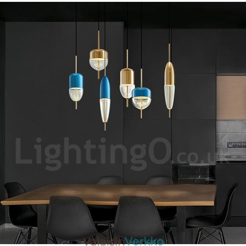1 Light Moderni nykyaikainen lasiriippuvalaisin