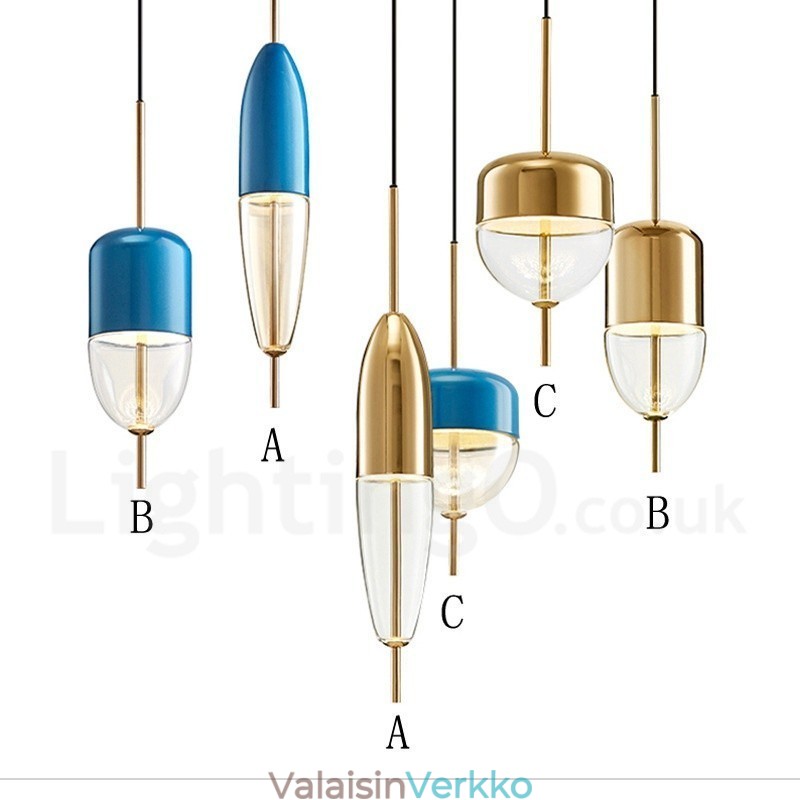 1 Light Moderni nykyaikainen lasiriippuvalaisin