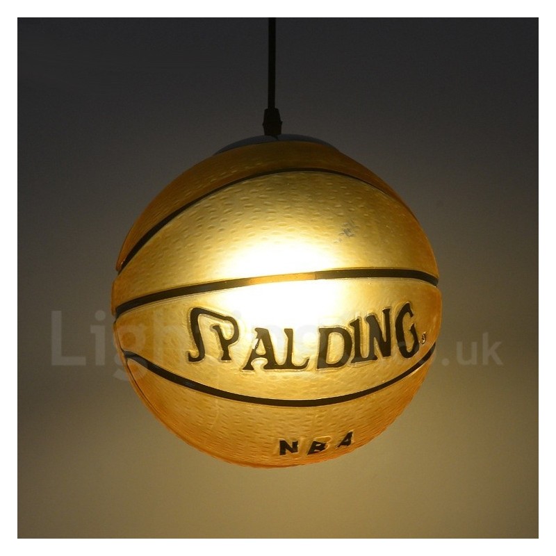 1 Light Vintage Moderni nykyaikainen koripallolasivarjoinen riippuvalaisin