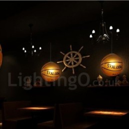 1 Light Vintage Moderni nykyaikainen koripallolasivarjoinen riippuvalaisin