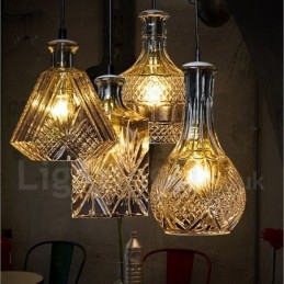 1 Light Rustic Lodge Glass Cafe -riippuvalaisin
