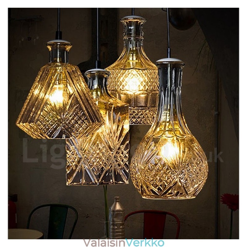 1 Light Rustic Lodge Glass Cafe -riippuvalaisin