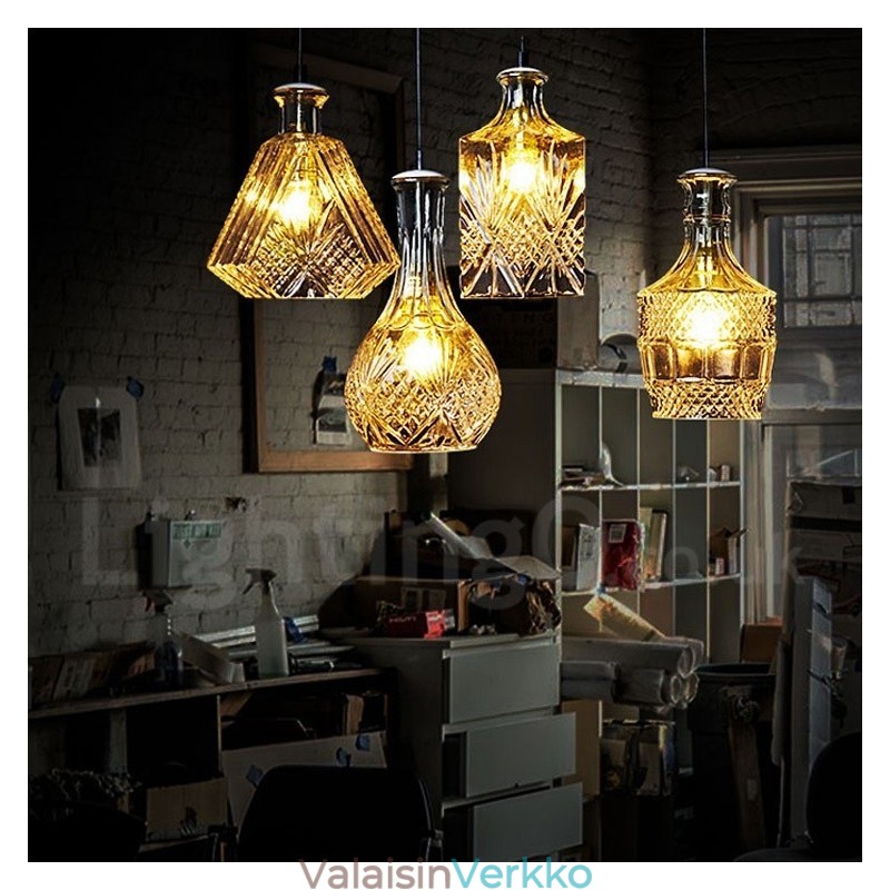 1 Light Rustic Lodge Glass Cafe -riippuvalaisin