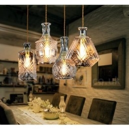 1 Light Rustic Lodge Glass Cafe -riippuvalaisin