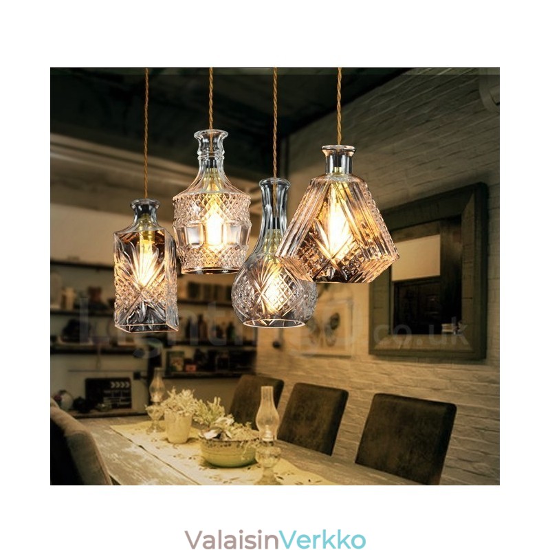1 Light Rustic Lodge Glass Cafe -riippuvalaisin