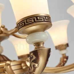 15 Light Retro Perinteinen sinkkiseos Ylellinen aulan kattokruunu lasivarjostimella