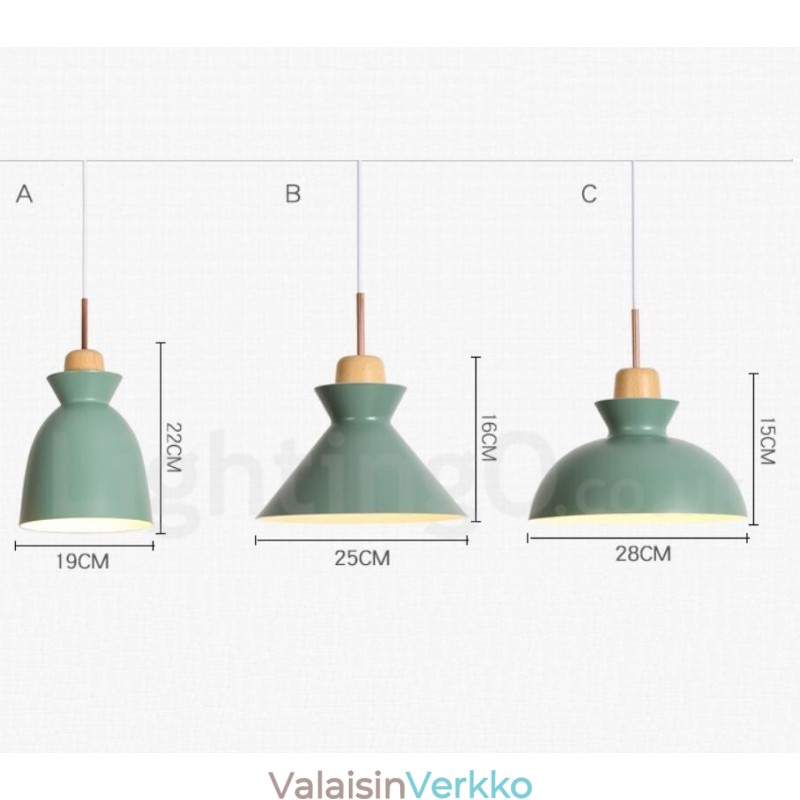 1 kevyt moderni nykyaikainen teräsriippuvalaisin alumiiniseoksella varjostimella