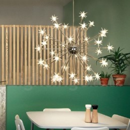 32 Light Moderni nykyaikainen teräsriippuvalaisin lasivarjostimella
