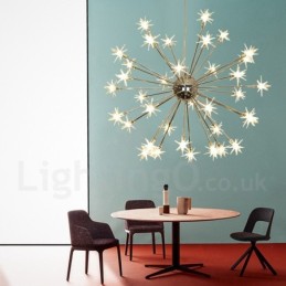 32 Light Moderni nykyaikainen teräsriippuvalaisin lasivarjostimella