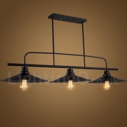 3 kevyt Retro rustiikkinen teräsriippuvalaisin teräsvarjostimella