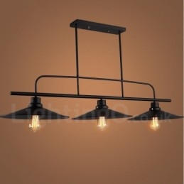 3 kevyt Retro rustiikkinen teräsriippuvalaisin teräsvarjostimella