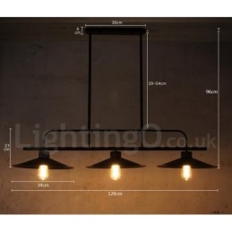 3 kevyt Retro rustiikkinen teräsriippuvalaisin teräsvarjostimella