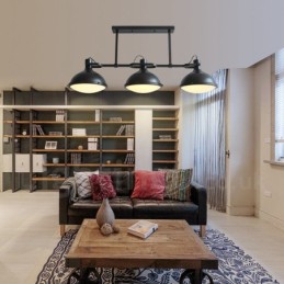 3 kevyt Retro rustiikkinen teräsriippuvalaisin lasivarjostimella