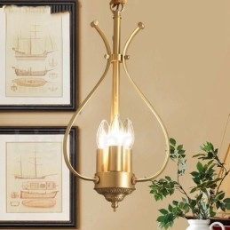 4 Kevyt Retro Rustic Luxury messinki riippuvalaisin kattokruunu