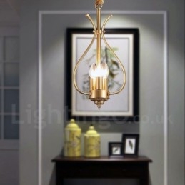 4 Kevyt Retro Rustic Luxury messinki riippuvalaisin kattokruunu