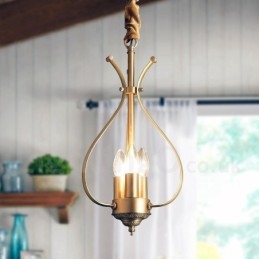 4 Kevyt Retro Rustic Luxury messinki riippuvalaisin kattokruunu