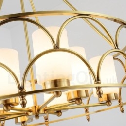 8 Kevyt Retro Rustic Luxury messinkiriippuvalaisinkruunu lasivarjostimella