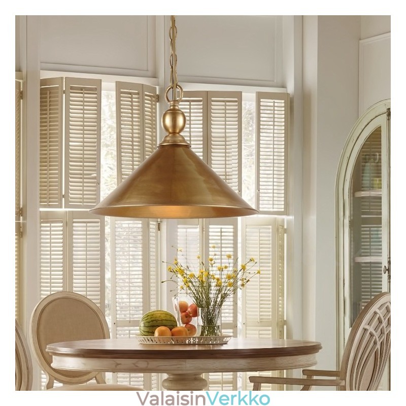 1 Kevyt Retro Rustic Luxury messinkiriippuvalaisin kattokruunu messinkivarjostimella