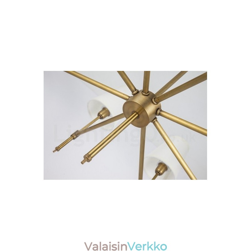 6 Kevyt Retro Rustic Luxury messinkiriippuvalaisin kattokruunu kangasvarjostimella