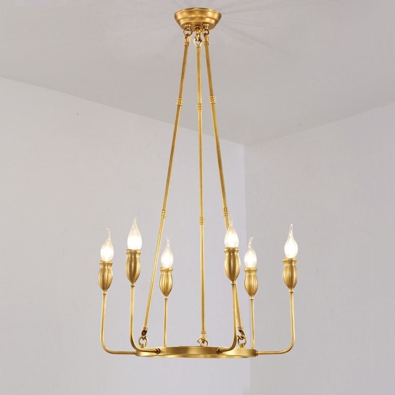 6 Light 8 Light Retro Rustic Luxury messinki riippuvalaisin kattokruunu