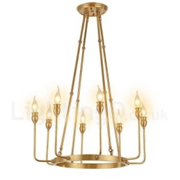 6 Light 8 Light Retro Rustic Luxury messinki riippuvalaisin kattokruunu
