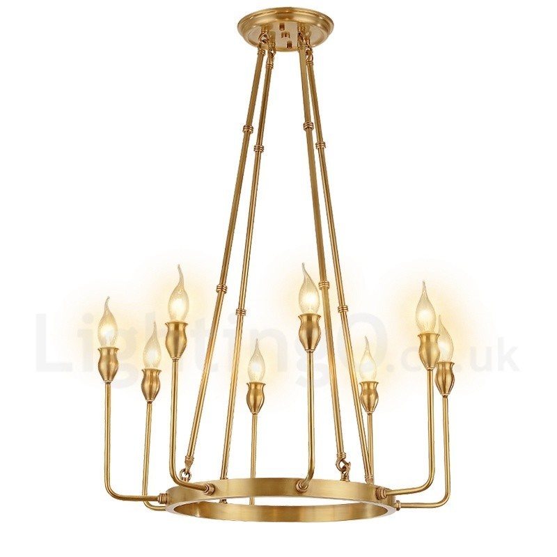 6 Light 8 Light Retro Rustic Luxury messinki riippuvalaisin kattokruunu