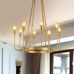 6 Light 8 Light Retro Rustic Luxury messinki riippuvalaisin kattokruunu