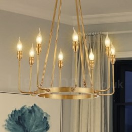 6 Light 8 Light Retro Rustic Luxury messinki riippuvalaisin kattokruunu
