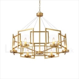 6 Kevyt Retro Rustic Luxury messinkiriippuvalaisin kattokruunu lasivarjostimella