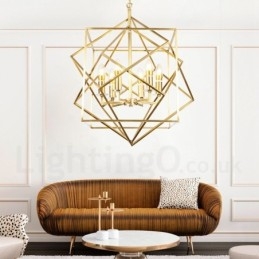 6 Kevyt Retro Rustic Luxury messinki riippuvalaisin kattokruunu