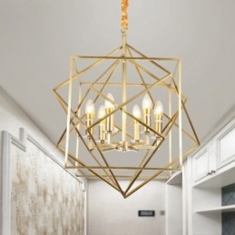 6 Kevyt Retro Rustic Luxury messinki riippuvalaisin kattokruunu
