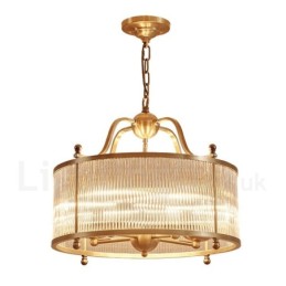 5 Kevyt Retro Rustic Luxury messinkiriippuvalaisinkruunu lasivarjostimella