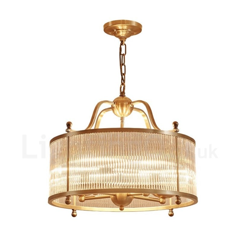 5 Kevyt Retro Rustic Luxury messinkiriippuvalaisinkruunu lasivarjostimella